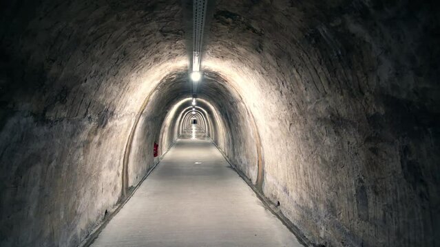 Historic tunnel Gric in Zagreb, Croatia from the World War II