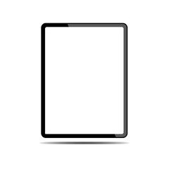 Realistic tablet PC computer with transparent screen. Vector mockup.