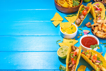 Taco, nachos mexican street food