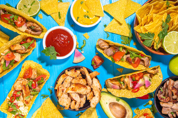 Taco, nachos mexican street food