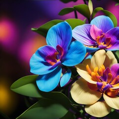 A hyper realistic colorful orchid flower