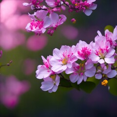 A hyper realistic colorful sakura flower