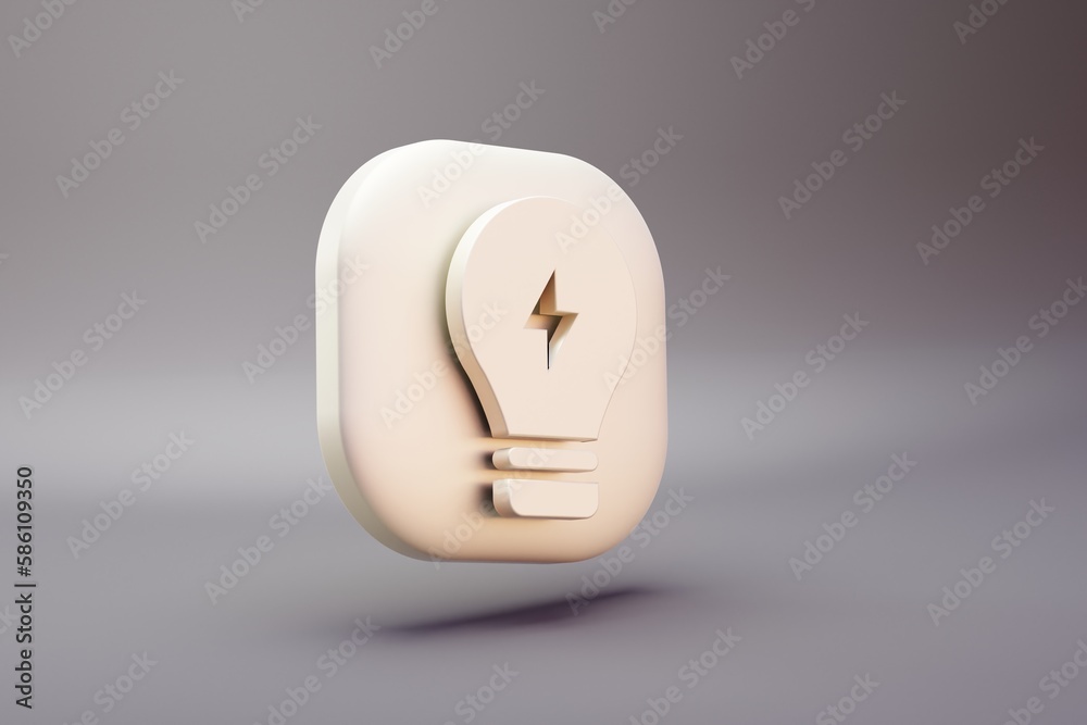 Aufkleber beautiful illustration healthy electricity symbol icons on a bright pink background. 3d rendering il