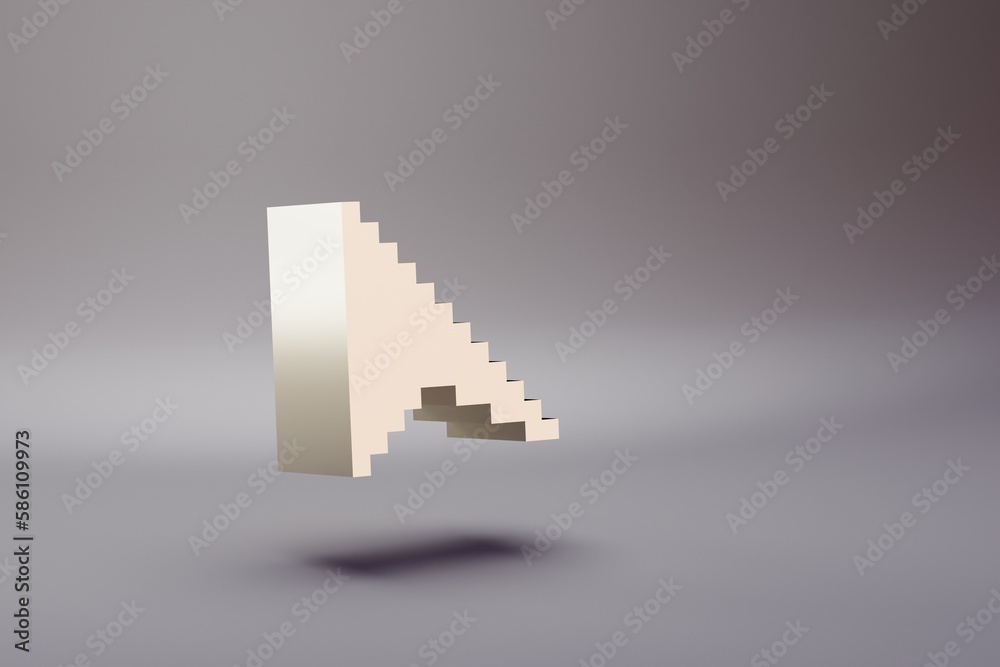 Aufkleber Beautiful illustration Pixel Cursor symbol icons on a bright pink  background. 3d rendering illustration. Background pattern for design..