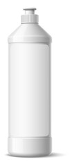 Plastic bottle for chemical detergent. Realistic blank mockup