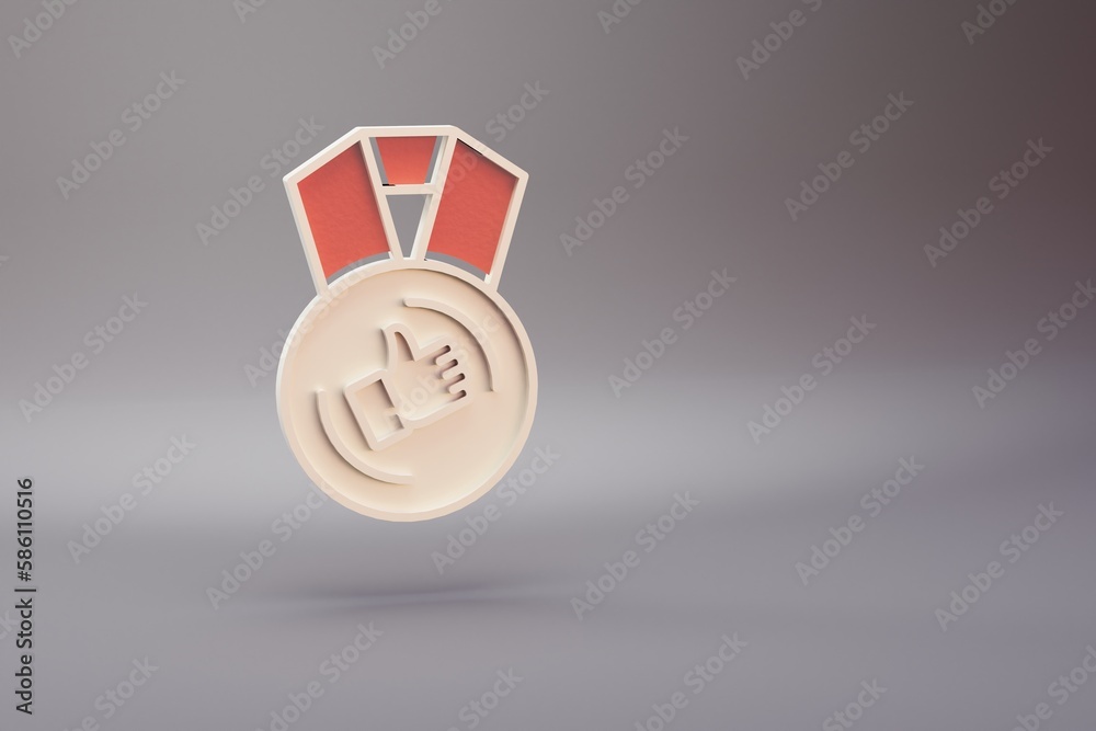 Poster beautiful illustration golden 1 first medal symbol icons on a bright pink background. 3d rendering i