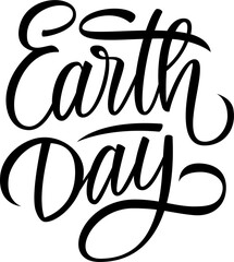 Earth Day. Hand drawn lettering. Creative calligraphy for Earth Day holiday greetings and invitations. PNG file.	