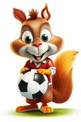 Squirrel Soccer Star. AI Generated