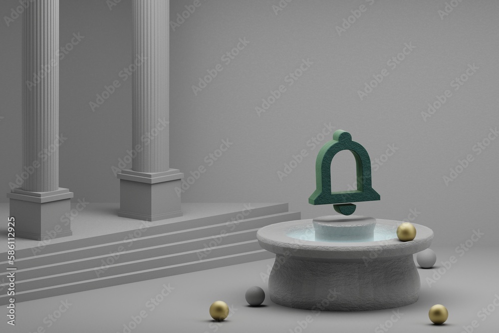 Aufkleber beautiful abstract illustrations green notifications none symbol icon on a fountain and column backg
