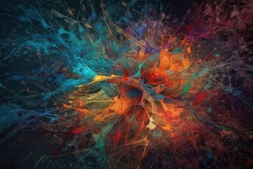 vibrant and colorful abstract painting with a mix of hues and tones created with Generative AI technology