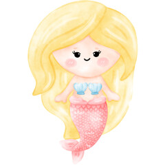 Cute Mermaid illustration, mermaid, watercolor mermaid, mermaid illustration