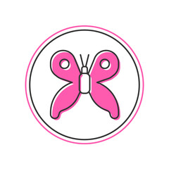 Filled outline Butterfly icon isolated on white background. Vector