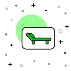 Filled outline Sunbed icon isolated on white background. Sun lounger. Vector