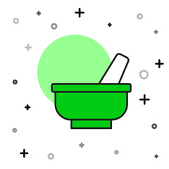 Filled outline Mortar and pestle icon isolated on white background. Vector