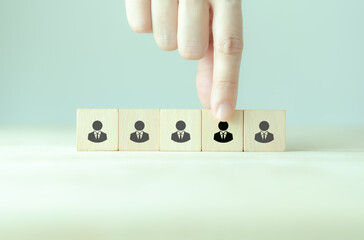 Recruiting and hiring the right people, human resource management concept. HR professionals identify the best candidates, ensure they meet job requirements and select the best talent.