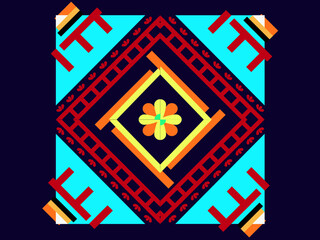 Fototapeta na wymiar Geometric ethnic oriental seamless pattern traditional Design for background,carpet,wallpaper.clothing,wrapping,Batik fabric,Vector illustration