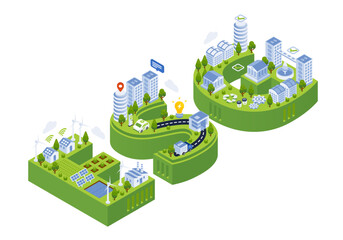 Fototapeta premium ESG Sustainability Environmental Isometric Illustration