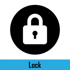 Lock. The lock on doors. Safety and security concept. Vector