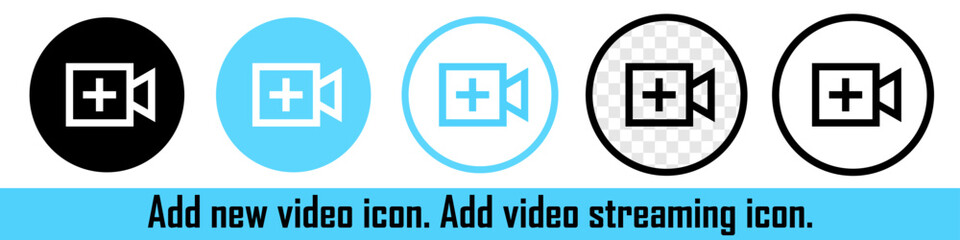 Obraz premium Add new video or upload movie. Create media. Stream video. Vector