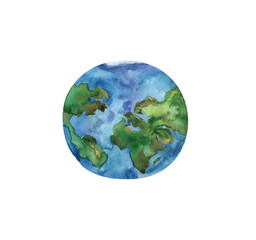International Mother Earth Day.Environmental problems and environmental protection.Saving the planet.Watercolor illustration isolated on a white background