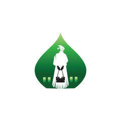 hijab muslim fashion woman logo design abstract vector illustration design