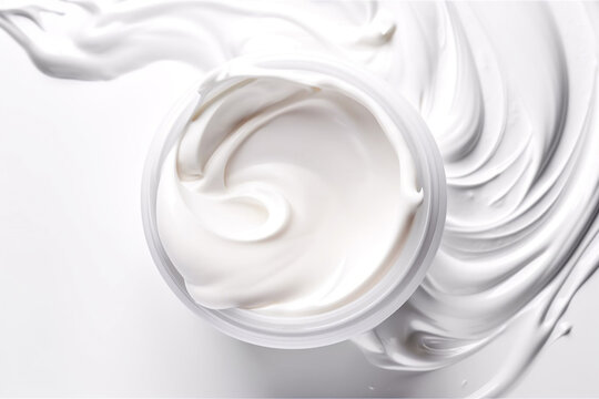Beauty cosmetic cream product on white background top view. Generative AI