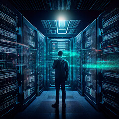 person in a center technology generative ai