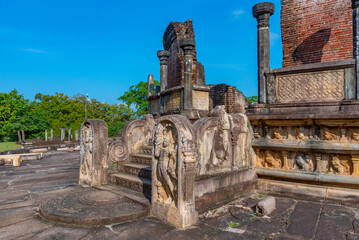 Ruins of vatadage at the quadrangle of Polonnaruwa ruins, Sri Lanka