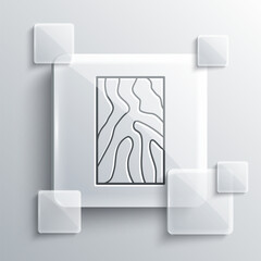 Grey Wooden beam icon isolated on grey background. Lumber beam plank. Square glass panels. Vector