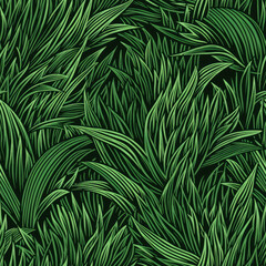 A seamless pattern of Easter grass. AI generated.