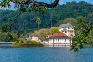 Temple of the sacred tooth relic in Kandy, Sri Lanka