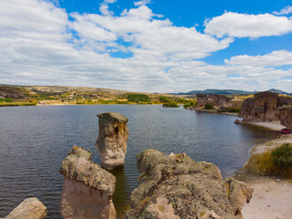 Emre Lake is located in the city of Afyonkarahisar in Turkey. It has an amazing nature. Balloon...