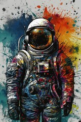 Obraz premium astronaut abstract, generative AI