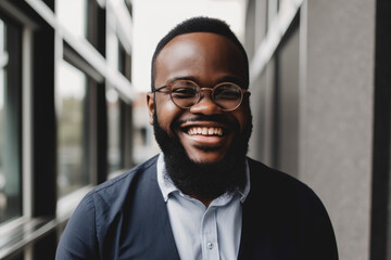 Generative AI Black businessman smiling
