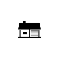 House with car garage icon isolated on white background