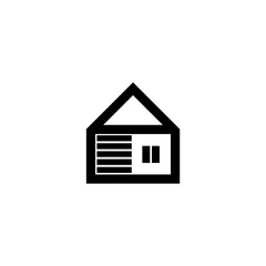 House with car garage icon isolated on white background