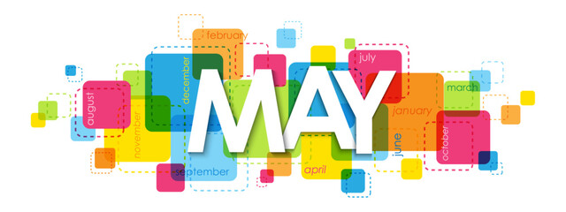 MAY colorful vector typography banner