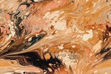 abstract painting with a color palette of brown and black created with Generative AI technology