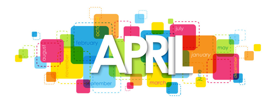 APRIL colorful vector typography banner