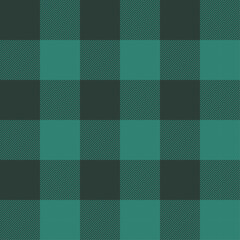 Green black plaid seamless background for textiles, apparel, bags, skirts, tablecloths.Vector illustration.