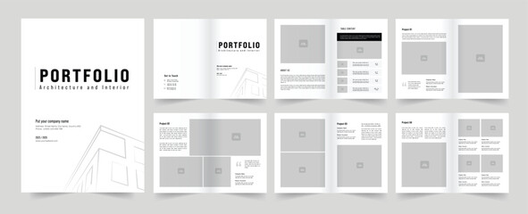 Fototapeta na wymiar Architecture portfolio design portfolio template interior portfolio