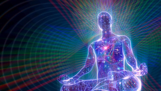 3d illustration on the theme of astral travel among the stars