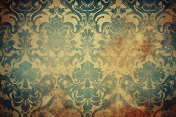 floral grunge background with a vintage look created with Generative AI technology