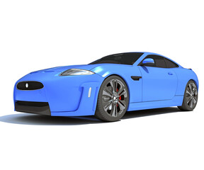 Obraz na płótnie Canvas Sports Car 3D rendering on white background