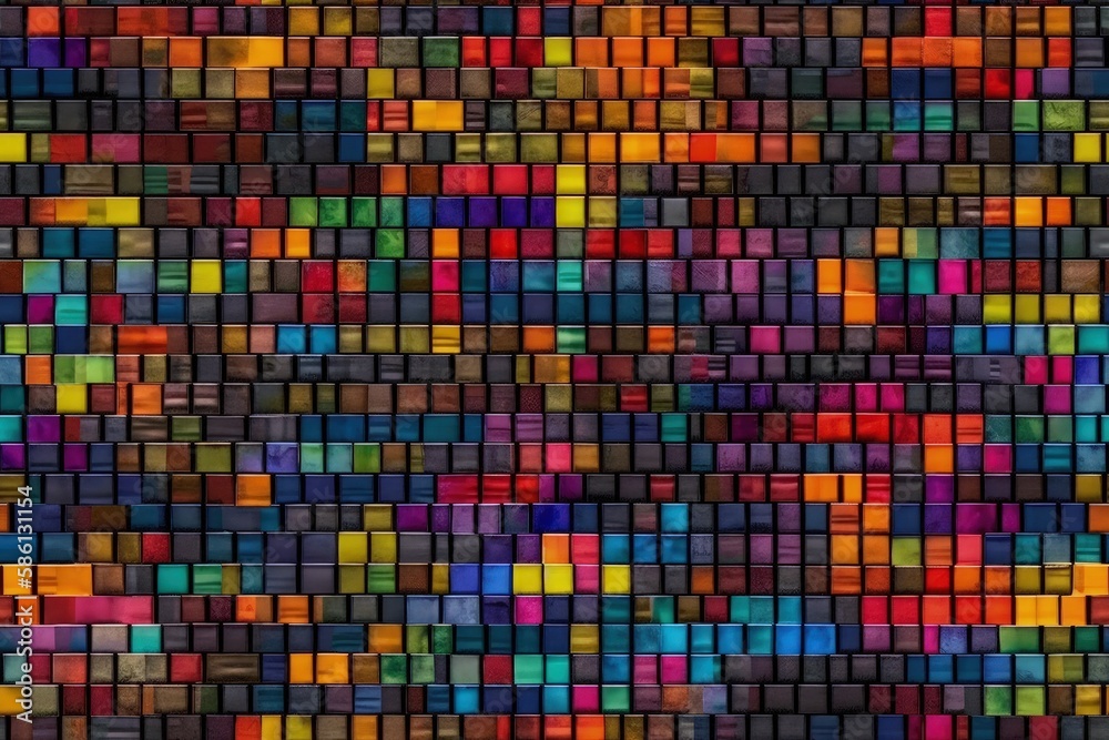 Poster vibrant geometric abstract background made up of squares and rectangles created with generative ai t