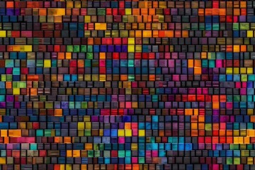 vibrant geometric abstract background made up of squares and rectangles created with Generative AI technology