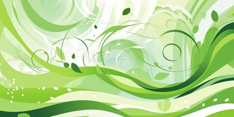 Green organic abstract illustration with leaves