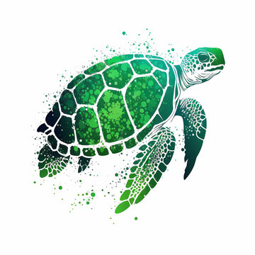 Sea Turtle Logo, Generative AI