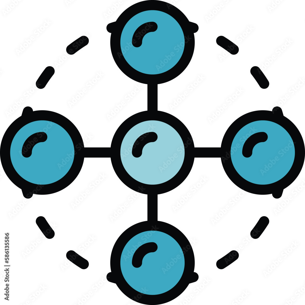 Poster blockchain service icon. outline blockchain service vector icon for web design isolated on white bac
