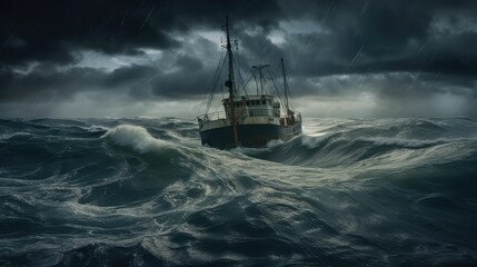Obraz premium storm over the sea, generative AI